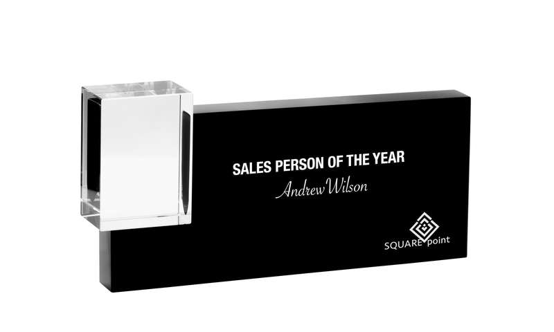 Black and Clear Crystal - Rectangle