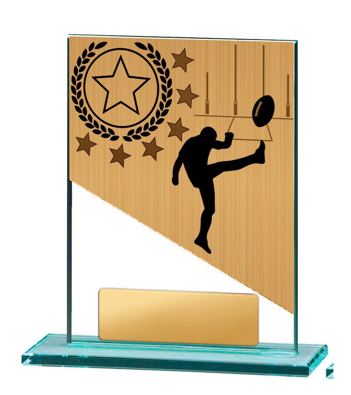 Aussie Rules Glass Trophy 170mm